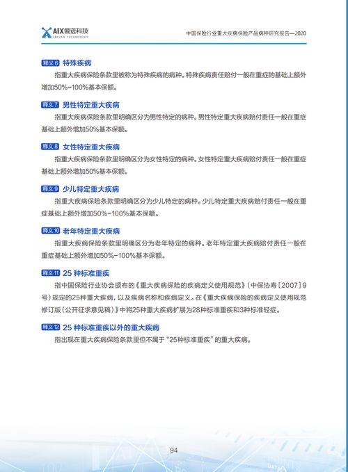 愛選科技 2020中國保險行業(yè)重大疾病保險產(chǎn)品病種研究報告